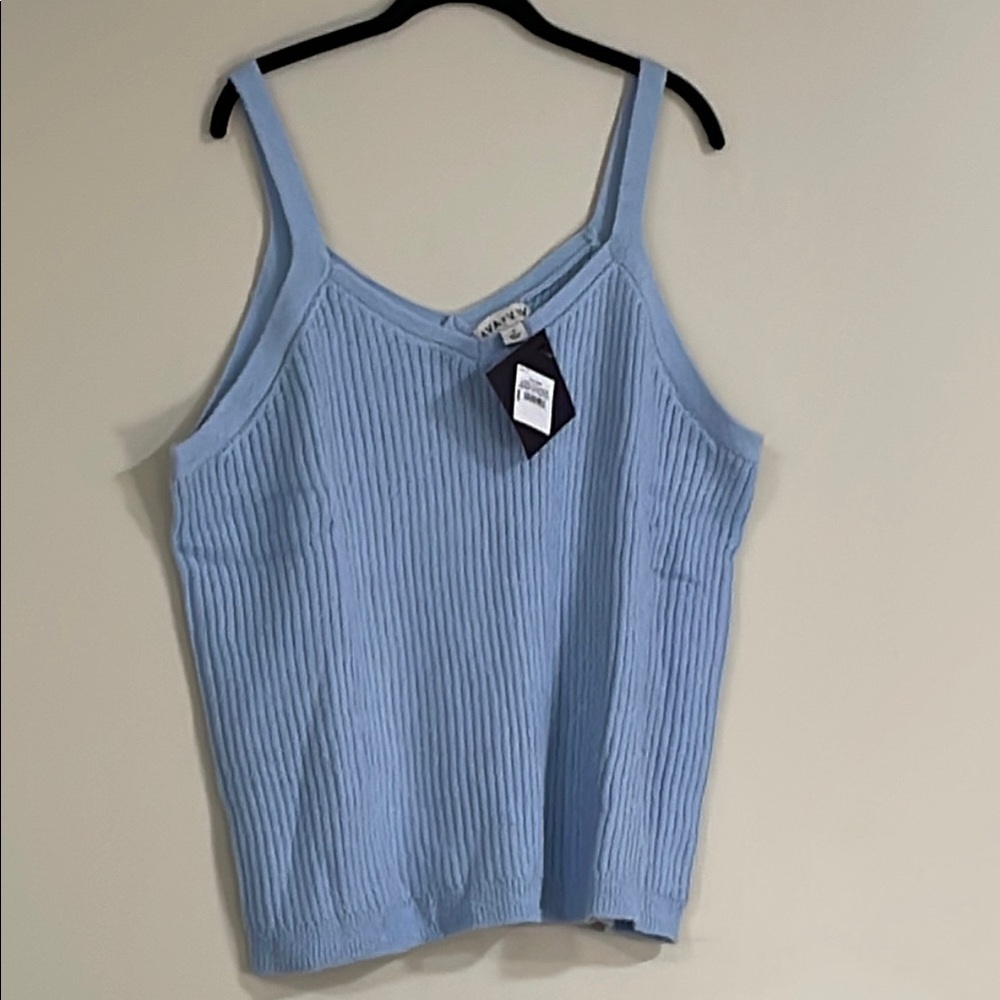 Ava & Viv Light Blue Ribbed Tank Top